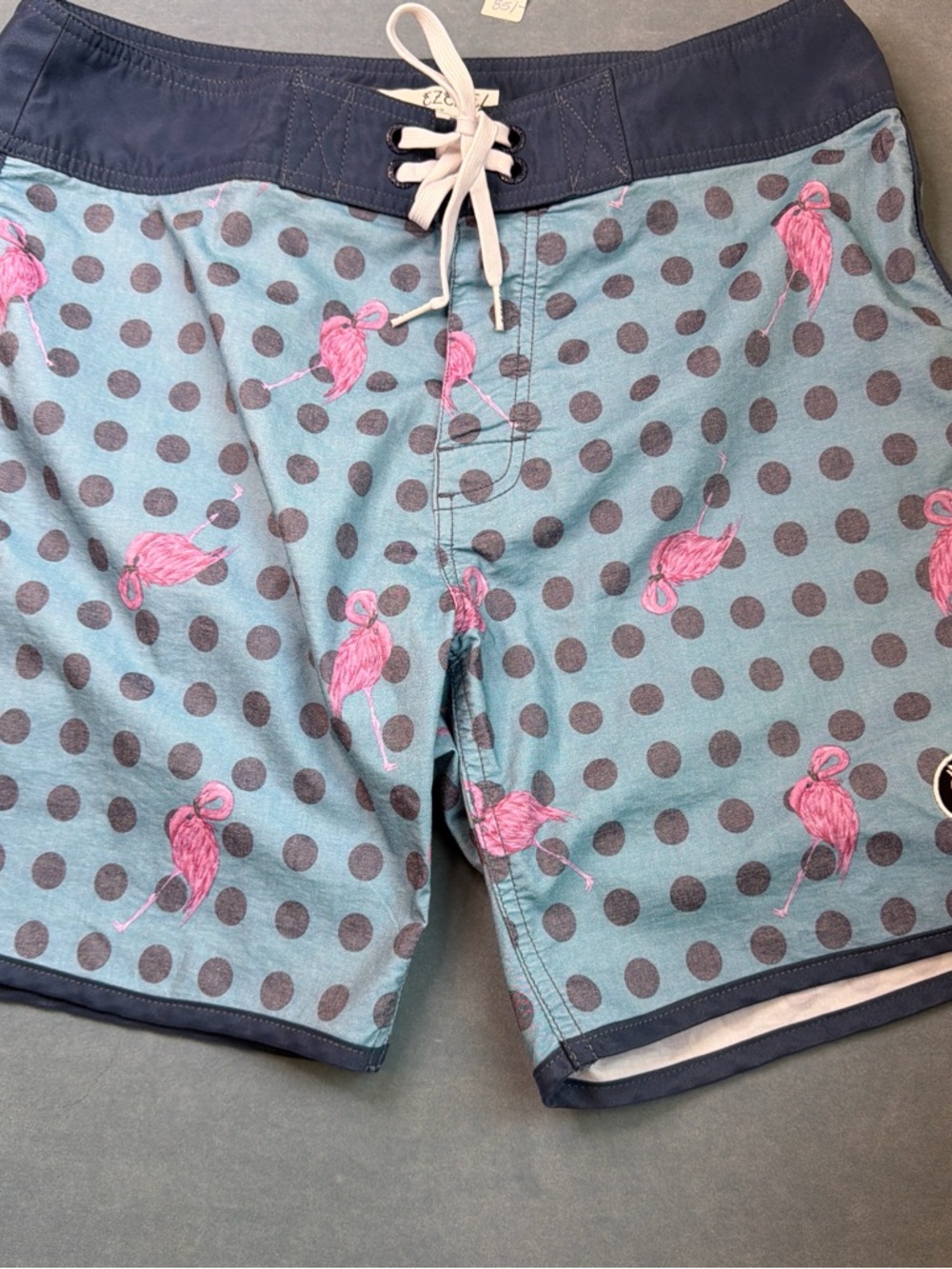 Ezekiel Pink Flamingo Polka Dot Swim Trunks size 32